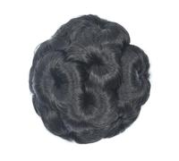 jianjunchaling Chignon Extension Pettine Clip on Dutt Marrone Biondo Capelli sintetici a forma di fiore per acconciature rapide, per donne ragazze (nero)