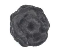 jianjunchaling Chignon Extension Pettine Clip on Dutt Marrone Biondo capelli sintetici a forma di fiore per acconciature rapide, per donne ragazze (Brown Black)
