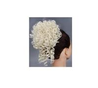 jianjunchaling Messy Bun Hair Piece for Women, Elastic Drawstring Short Ponytail sintetico Loose Wave Curly for Daily Party Use Hair Ponytail for Women Girls(Blonde)