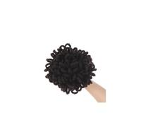 jianjunchaling Nodo sintetico per capelli afro-chignon, coda di cavallo con coulisse, chignon, extension per capelli sintetici (Black Brown)