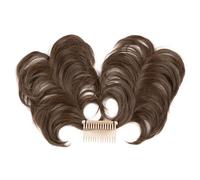 jianjunchaling Posticcio sintetico in crocchia con pettine laterale e clip in crocchia naturale, liscio, versatile e regolabile, per capelli da donna per donne (Medium Brown)