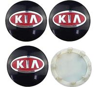 JianJunSuper 4 Pezzi Auto Coprimozzi per KIA K3 K5 Rio Sportage Sorento Optima Oprius Forte Soul Ceed Cerato,Coprimozzo Impermeabile Antipolvere Parti Accessori Ruote,Black-2