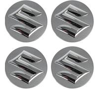 JianJunSuper 4 Pezzi Auto Coprimozzi per Suzuki Grand Vitara 2022 2023 54mm,Coprimozzo Impermeabile Antipolvere Parti Accessori Ruote,Silver