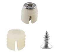 JianLing Set di 50 tasselli in plastica per cerniere con viti, 50 tasselli per cerniera M4 x 9 con apertura dei denti e 50 viti autofilettanti M4x10