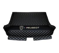 JIANQIAOFEI Auto Pelle Tappetini Bagagliaio per Peugeot 208 II 2023 2024, Tappetino Bagagliaio Tappeti Vasca Baule Fodera Copri AntiGraffio Protezione Accessori,A/Black Beige