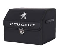 JIANQIAOFEI Organizer Bagagliaio Auto per Peugeot 408 2018-2022, in Pelle Organizzatore Borsa Portaoggetti Stoccaggio Scatola di Immagazzinaggio Riordino,A/Black-S(38X31X29CM)