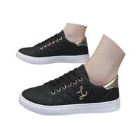 JIANROU Scarpe da ginnastica da donna, per il tempo libero, per camminare, per attività all'aperto, durevoli, eleganti, basse, per lo sport, Nero , 37 EU