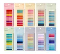 JIANTA 2000 Pezzi Segnapagina con Righello, 10 Stili Segnalibri Adesivi, Sticky Notes Colorati, Segna Pagina Adesivi Trasparenti per Lettura