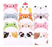 JIANTA 24 Pezzi Blocchetti Memo Adesivi, 640 Fogli Gadget Compleanno Bambini, Mini Note Adesive Cartone Animato 12 Disegni Animali Block Notes