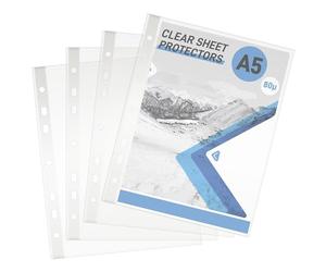 JIANTA Buste Forate A5, 60 Pezzi Portafogli in Plastica Trasparente, Portadocumenti Extra Forte 80µ, Polly Pocket, Sacchetti Raccoglitori per la Protezione di Carta, File e Documenti