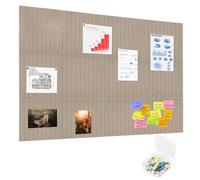 JIANTA Grande Bacheca Alternativa in Sughero, 12 Pezzi 30x30cm Piastrelle Da Parete In Feltro Con Puntine Colorate, Bacheca Autoadesiva per Foto, Promemoria (Cammello)