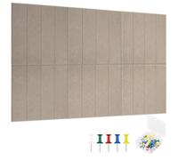 JIANTA Grande Bacheca Alternativa in Sughero, 6 Pezzi 30x30cm Piastrelle Da Parete In Feltro Con Puntine Colorate, Bacheca Autoadesiva per Foto, Promemoria (Cammello)