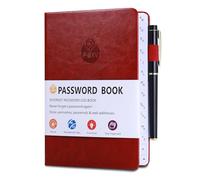JIANTA Quaderno delle Password, Password Book Alphabetical with Tabs A-Z Index, Taccuino Address Book, Rubrica, Tascabile, Copertina Rigida, Organizer per Password, 13 cm x 19 cm, Bordeaux