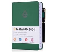 JIANTA Quaderno delle Password, Password Book Alphabetical with Tabs A-Z Index, Taccuino Address Book, Rubrica, Tascabile, Copertina Rigida, Organizer per Password, 13 cm x 19 cm, Oliva