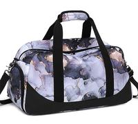 JIANYA Borsone sportivo da palestra, borsa da viaggio, per danza, ginnastica, con scomparto per scarpe e tasca bagnata, Marmo-viola, Borsone per bambini