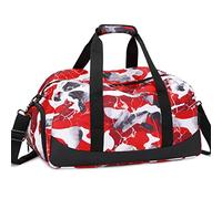 JIANYA Borsone sportivo da palestra, borsa da viaggio, per danza, ginnastica, con scomparto per scarpe e tasca bagnata, Rosso mimetico., Borsone sportivo