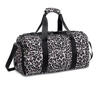 JIANYA Borsone sportivo da palestra, borsa da viaggio, per danza, ginnastica, con scomparto per scarpe e tasca bagnata, Leopardati, 18.1 x 8.3 x 9.4 inches, Borsone piccolo da donna