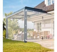 Jianyana 420G/㎡ PVC Telone Impermeabile Per Esterno, Telone Trasparente Occhiellato Teloni Impermeabili Occhiellati Per Gazebo, Tettoie, Balconi, Terrazze