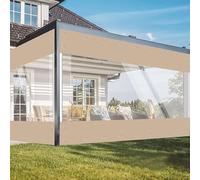 Jianyana 650G/㎡ PVC Teloni Impermeabili Occhiellati, Tenda Trasparente Esterno Telo Trasparente Impermeabile Esterno Per Gazebo Pergola(Cachi,2.4 * 4.5M)