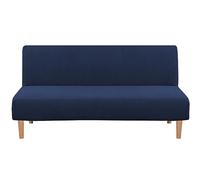 Jianyana copridivano senza braccioli 2-3 posti, futon elasticizzato copri divano senza bracciolo per Soggiorno Casa（Gratis Ananas Blu Marino）