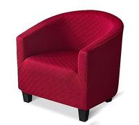 Jianyana Copripoltrona da Cocktail Chesterfield 1 Posto Copridivano Stampati, Fodere Copripoltrona Universale, Elasticizzato Antiscivolo Coprisedia 1-Pezzo per Soggiorno Hotel Camera, colore rosso