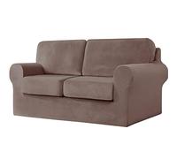 jianyana Ektorp - Copridivano in velluto elasticizzato a 2 posti, a forma di T, con fascia elastica di regolazione, con cuscini e schienali (tortora, 2 posti, 5 pezzi)