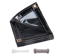 Jianyana PVC 420 G/M Telo Impermeabile Esterno, Telone Impermeabile Per Esterno Telone Trasparente Occhiellato Teloni Impermeabili Occhiellati Con Corda Da 10 M, Fascetta, Corda Elastica