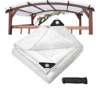 Jianyana Telone Impermeabile Per Esterno, 150G/M² Telo Occhiellato Trasparente Teloni Impermeabili Occhiellati Ideale Come Telone Per Serre, Tenda Esterna，3×5M