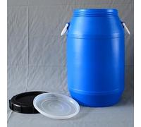 JIAOCKJIAO 25-60 L Botte a Collo Largo con Maniglie Sul Coperchio, HDPE Tanica di Plastica Contenitore for Fermentazione Cereali Liquidi, Serbatoio Acqua Uso Alimentare Uso Domestico(Blue,50L)