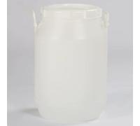 JIAOCKJIAO Barile di Plastica con Coperchio e Maniglie, Botte a Collo Largo for Spedizione Stoccaggio, Tanica Acqua HDPE Uso Alimentare, Barile di Acqua Piovana Campeggio e Uso Domestico(White,50L)