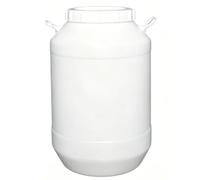 JIAOCKJIAO Barile In Plastica Con Coperchio A Doppio Strato, Botte A Collo Largo For Olio E Acqua Cereali, Tanica Acqua Con Manici For Produzione Domestica Di Birra, Agricoltura O Industria(White,60L)