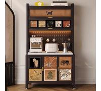 JIAOCKJIAO Mobiletto Credenza, Mobiletto Credenza da Cucina, Mobiletti Dispensa In Metallo con Pannello Forato, Credenza Cucina con Ripiano Regolabile, per La Casa, Bar(120cm/47.2in)