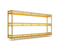 JIAOCKJIAO Portabottiglie da Parete, Grandi Porta Bottiglie di Vino, Mensola Espositiva In Metallo a Più Livelli, Scaffale con Portabicchieri, Ripiano Espositivo per Casa, Ristoranti(Gold A,39.3in/100