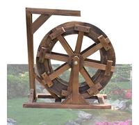 JIAOCKJIAO Ruota Idraulica, Fontana a Cascata con Ruota Idraulica e Supporto, Ruote in Legno per Decorazioni da Esterno, Fontana Rustica da Esterno per Giardino, Patio(Dia35.4in/90cm)
