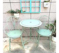 JIAOCKJIAO Set Bistrò In Metallo, Set Tavolo E Sedie Da Balcone 3 Pezzi | Tavolo E Sedie Da Esterno, Tavolino Da Balcone, Arredo Esterno For Terrazza Con Piscina Nel Cortile(Green)