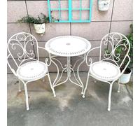 JIAOCKJIAO Set Bistrò In Metallo, Set Tavolo E Sedie Da Balcone 3 Pezzi | Tavolo E Sedie Da Esterno, Tavolino Da Balcone, Arredo Esterno For Terrazza Con Piscina Nel Cortile(White)