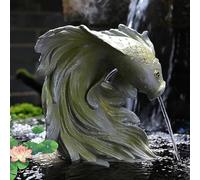 JIAOCKJIAO Sputacchiera per Laghetto, Fontane per Piscine Fuori Terra, Sputacchiere per Laghetti di Forme Creative per Piccoli Laghetti, con Circolazione Automatica dell'Acqua(Green)