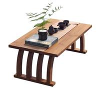 JIAOCKJIAO Tavolino da Caffè In Bambù con Gambe Curve, Tavolino da Tè Basso Giapponese da Usare Seduti Sul Pavimento, Tavolini Laterali Tatami per Casa, Soggiorno(Natural,60cm/23.6in)