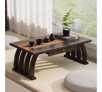 JIAOCKJIAO Tavolino da Caffè In Bambù con Gambe Curve, Tavolino da Tè Basso Giapponese da Usare Seduti Sul Pavimento, Tavolini Laterali Tatami per Casa, Soggiorno(Brown,70cm/27.5in)