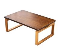 JIAOCKJIAO Tavolino da Tè Pieghevole Portatile In Bambù, Tavolo Basso In Stile Giapponese per Sedersi E Meditare, Tavolino Robusto D'appoggio Laterale da Caffè(Brown A,100x55x31cm/39x22x12in)