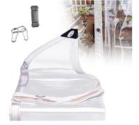 JIAOCKJIAO Telo Trasparente con Bordo Rinforzato, Telo Impermeabile Tessuto Rete con Occhielli, Tendalino In Plastica per Patio, Campeggio, Tenda Esterno, Veranda(5x20ft/1.5x6m)