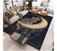JIAOJING Il Gatto E La Luna Tappeto Meccanico Lavabile Outdoor Indoor Area Tappeti Salotti Camere Da Letto Tappetino Cortile 50X80Cm