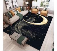 JIAOJING Il Gatto E La Luna Tappeto Meccanico Lavabile Outdoor Indoor Area Tappeti Salotti Camere Da Letto Tappetino Cortile 50X80Cm