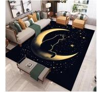 JIAOJING Il Gatto E La Luna Tappeto Meccanico Lavabile Outdoor Indoor Area Tappeti Salotti Camere Da Letto Tappetino Cortile 50X80Cm