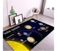 JIAOJING Tappetini Per Sistemi Solari Tappeto Planet Per Camera Tappeto Antiscivolo Per Gioco O Area Di Gattonamento Decor 160X230Cm