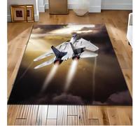 JIAOJING Tappeto A Tema Aviazione Tappeto Con Motivo Aereo A Reazione Per L'Arredamento Della Camera Da Letto Del Soggiorno Dell'Uomo Cucina Tappetino Da Pavimento Per Balcone Zerbino 140X200 Cm