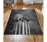JIAOJING Tappeto A Tema Aviazione Tappeto Con Motivo Aereo A Reazione Per L'Arredamento Della Camera Da Letto Del Soggiorno Dell'Uomo Tappetino Da Pavimento Per Cucina 120X160 Cm