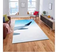 JIAOJING Tappeto A Tema Aviazione Tappeto Modello Aereo A Reazione Per L'Arredamento Della Camera Da Letto Del Soggiorno Dell'Uomo Cucina Balcone Tappetino Zerbino 160X230Cm