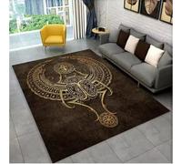 JIAOJING Tappeto Mitologia Vichingo Nordico Per La Casa Soggiorno Camera Da Letto Divano Zerbino Arredamento Area Tappeto Tappetino Antiscivolo 100X160Cm