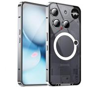 JIAONASHIJIA Adatto per Nothing Phone 3 in metallo, protezione completa della fotocamera, pannello antigraffio e compatibile senza fili, magnete integrato, ultra sottile, argento